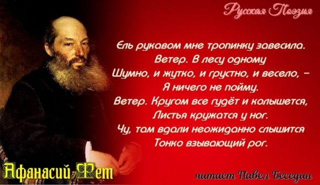 ель рукавом мне . афанасий фет стихотворения. читает павел беседин